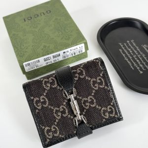 グッチ ジャッキー 1961 GGキャンバス 二つ折り財布 コインパース付き ブラック gucB606