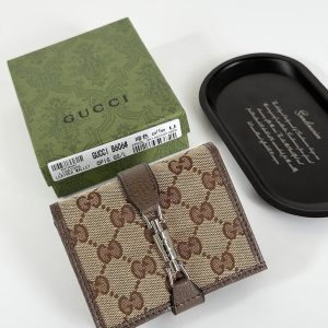 グッチ ジャッキー 1961 GGキャンバス 二つ折り財布 コインパース付き ブラウン gucB606
