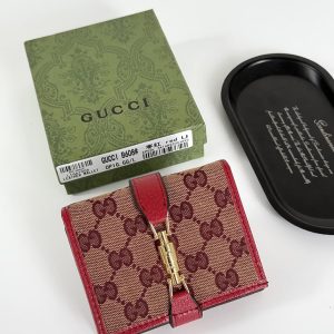 グッチ ジャッキー 1961 GGキャンバス 二つ折り財布 コインパース付き ボルドー gucB608