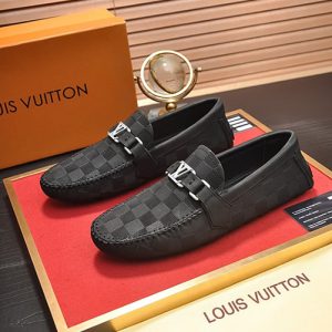 ルイヴィトン ホッケンハイム ライン ダミエ アンフィニ ローファー ドライビングシューズ ブラック shoes645