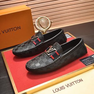 ルイヴィトン ホッケンハイム ライン ダミエ アンフィニ ローファー ドライビングシューズ ブラック shoes650