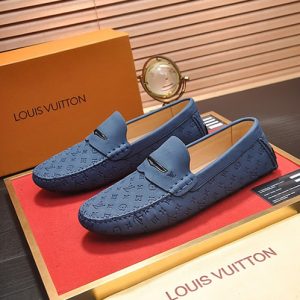 ルイヴィトン ホッケンハイム ライン モノグラム アンプラント ローファー ドライビングシューズ ブルー shoes653