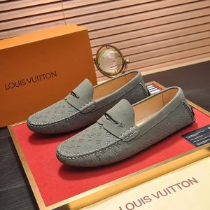 ルイヴィトン ホッケンハイム ライン モノグラム アンプラント ローファー ドライビングシューズ グレー shoes654