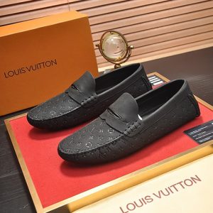ルイヴィトン ホッケンハイム ライン モノグラム アンプラント ローファー ドライビングシューズ ブラック shoes655