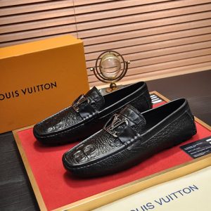 ルイヴィトン ホッケンハイム ライン クロコ型押し ローファー ドライビングシューズ ブラック shoes661