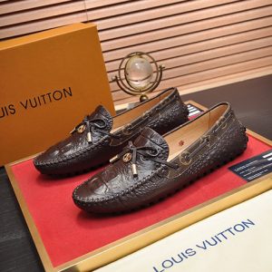 ルイヴィトン アリゾナ ライン クロコ型押し モノグラム ローファー ドライビングシューズ ダークブラウン shoes662