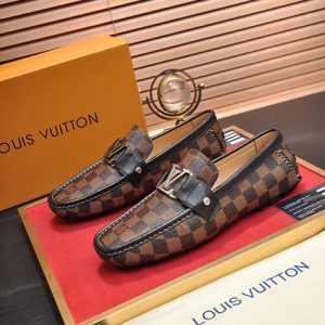 ルイヴィトン モンテカルロ ライン ダミエ エベヌ ローファー ドライビングシューズ ブラウン shoes666