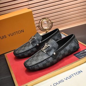 ルイヴィトン モンテカルロ ライン ダミエ グラフィット ローファー ドライビングシューズ ブラック shoes667