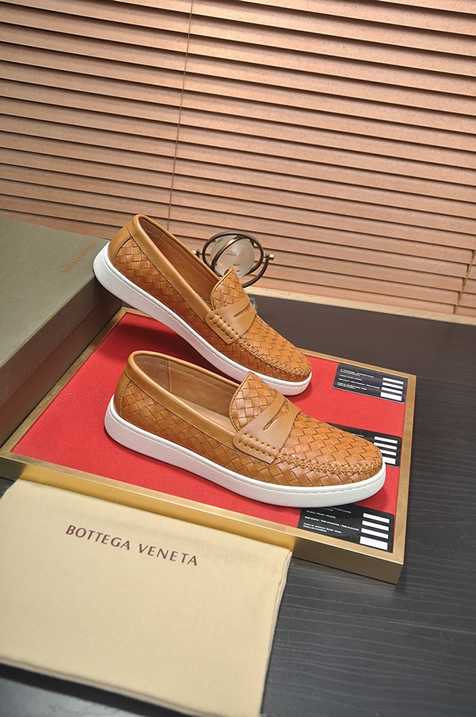 ボッテガヴェネタ イントレチャート レザー ローファー スニーカー スリッポン ライトブラウン shoes668 - 画像 (6)
