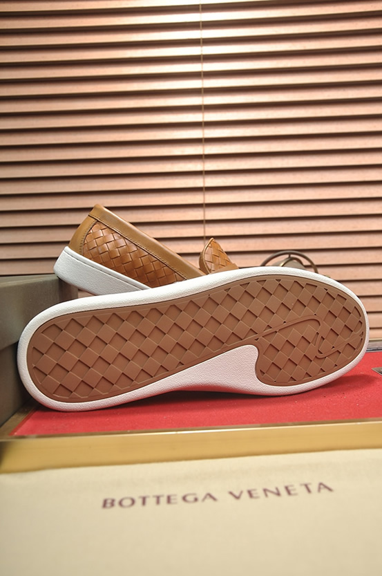 ボッテガヴェネタ イントレチャート レザー ローファー スニーカー スリッポン ライトブラウン shoes668 - 画像 (7)