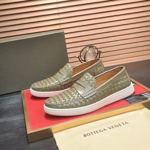 ボッテガヴェネタ イントレチャート レザー ローファー スニーカー スリッポン カーキ shoes669