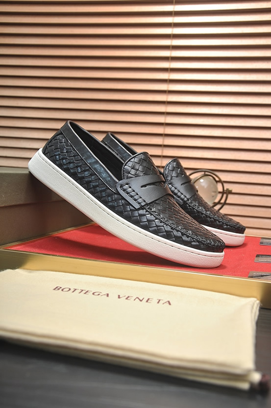 ボッテガヴェネタ イントレチャート レザー ローファー スニーカー スリッポン ブラック shoes670 - 画像 (3)