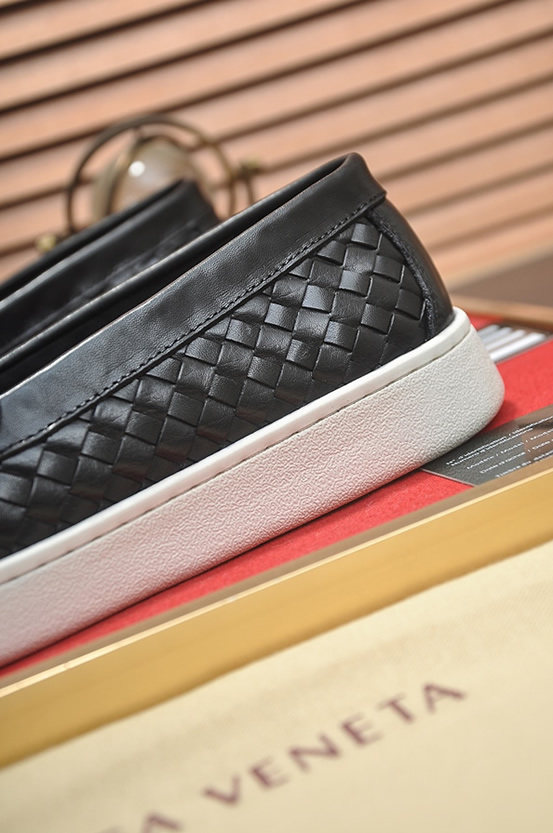 ボッテガヴェネタ イントレチャート レザー ローファー スニーカー スリッポン ブラック shoes670 - 画像 (9)