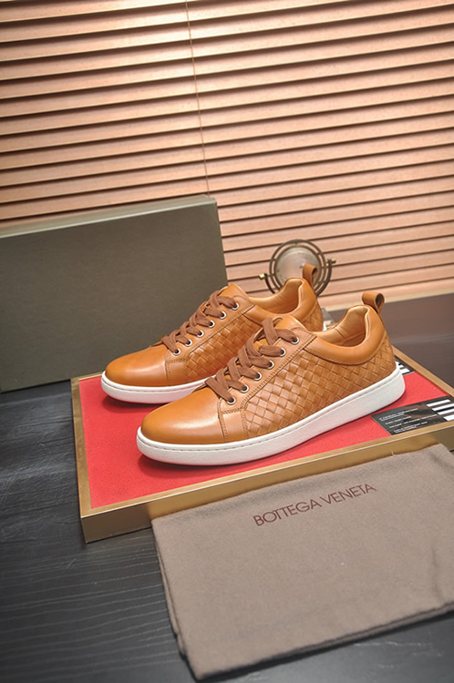 ボッテガヴェネタ イントレチャート レザー ローカット スニーカー ライトブラウン shoes671
