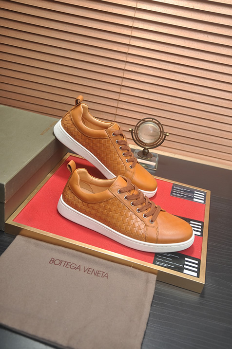ボッテガヴェネタ イントレチャート レザー ローカット スニーカー ライトブラウン shoes671 - 画像 (6)