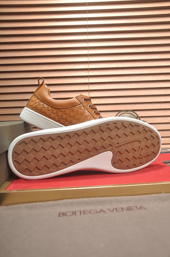 ボッテガヴェネタ イントレチャート レザー ローカット スニーカー ライトブラウン shoes671 - 画像 (7)