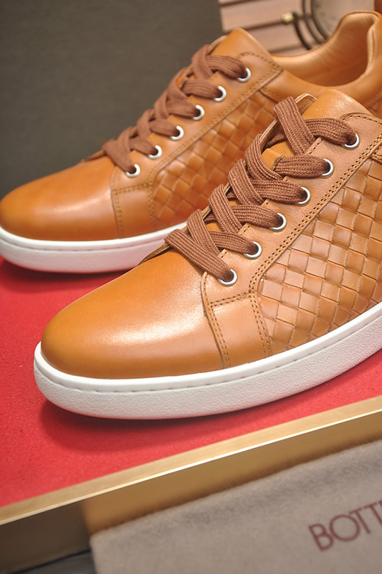 ボッテガヴェネタ イントレチャート レザー ローカット スニーカー ライトブラウン shoes671 - 画像 (8)