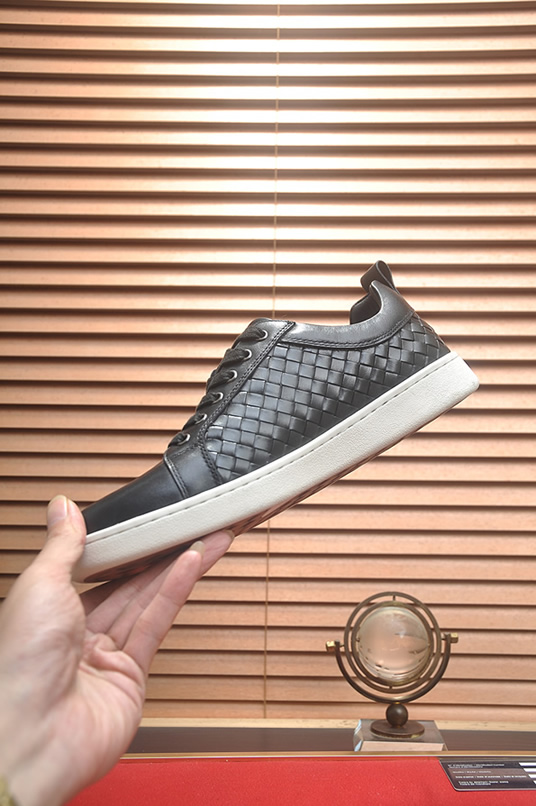 ボッテガヴェネタ イントレチャート レザー ローカット スニーカー ブラック shoes672 - 画像 (5)