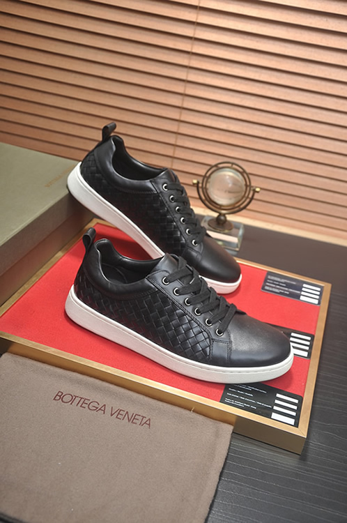 ボッテガヴェネタ イントレチャート レザー ローカット スニーカー ブラック shoes672 - 画像 (6)