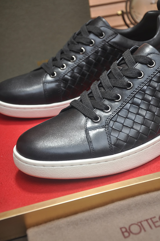 ボッテガヴェネタ イントレチャート レザー ローカット スニーカー ブラック shoes672 - 画像 (8)