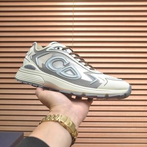 ディオール B30 メッシュ テクニカル ファブリック スニーカー ホワイト グレー shoes675