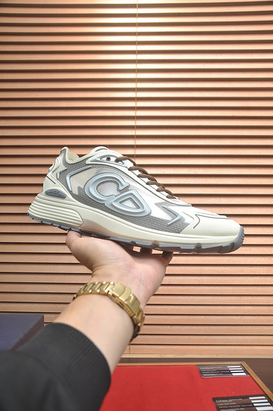 ディオール B30 メッシュ テクニカル ファブリック スニーカー ホワイト グレー shoes675
