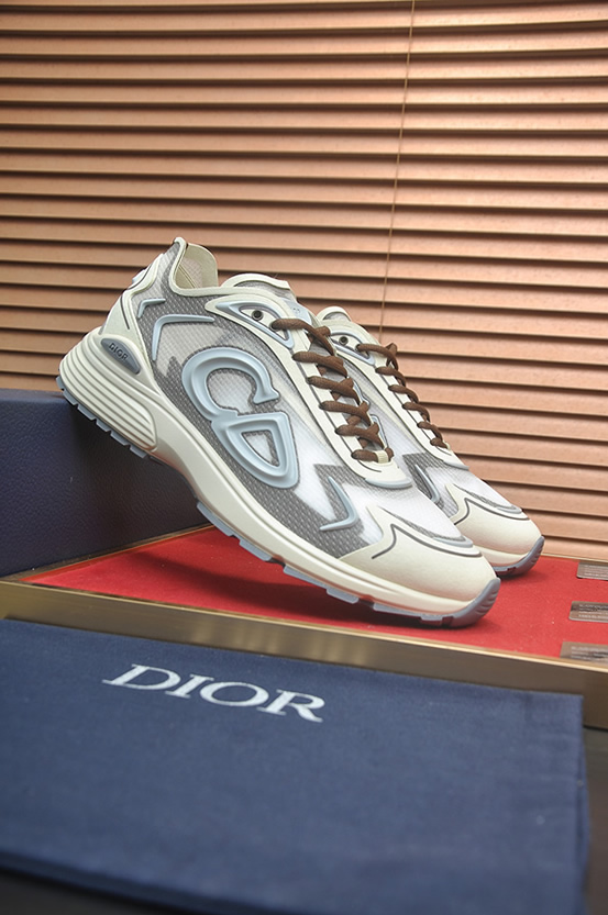 ディオール B30 メッシュ テクニカル ファブリック スニーカー ホワイト グレー shoes675 - 画像 (9)
