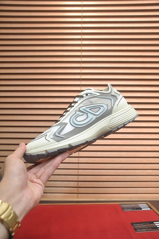 ディオール B30 メッシュ テクニカル ファブリック スニーカー ホワイト グレー shoes675 - 画像 (7)