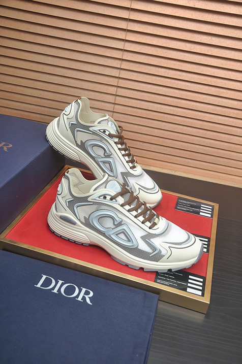 ディオール B30 メッシュ テクニカル ファブリック スニーカー ホワイト グレー shoes675 - 画像 (6)