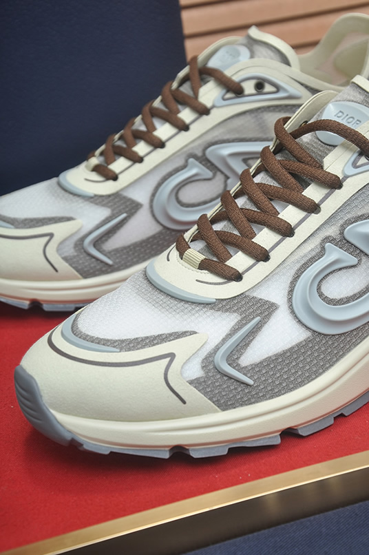 ディオール B30 メッシュ テクニカル ファブリック スニーカー ホワイト グレー shoes675 - 画像 (4)