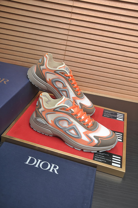 ディオール B30 メッシュ テクニカル ファブリック スニーカー オレンジ グレー shoes676 - 画像 (6)
