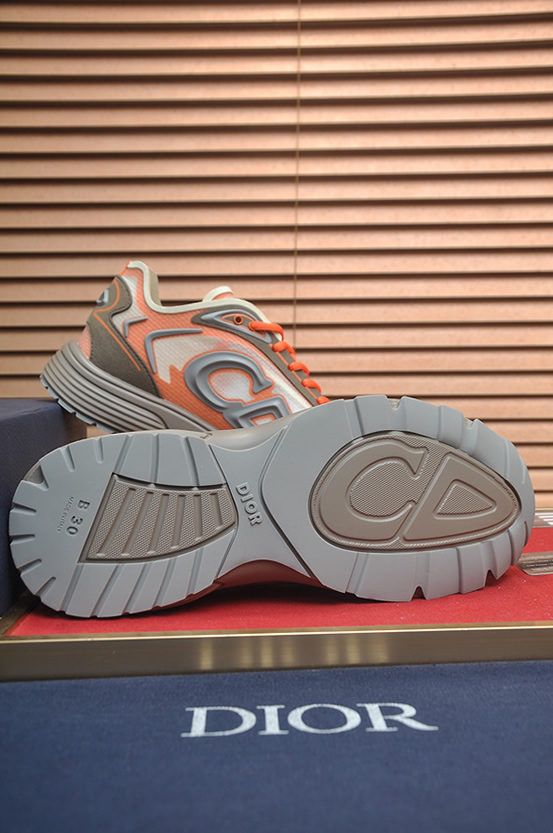 ディオール B30 メッシュ テクニカル ファブリック スニーカー オレンジ グレー shoes676 - 画像 (7)