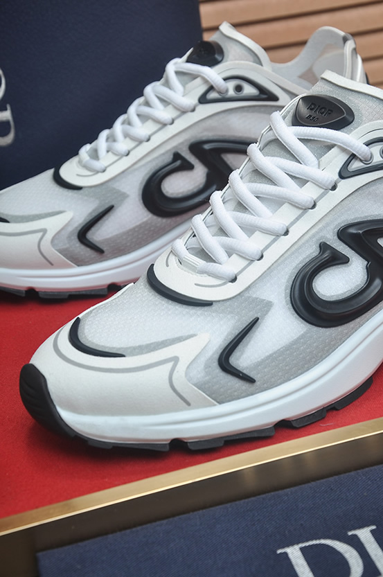 ディオール B30 メッシュ テクニカル ファブリック スニーカー ホワイト グレー ブラック shoes677 - 画像 (8)