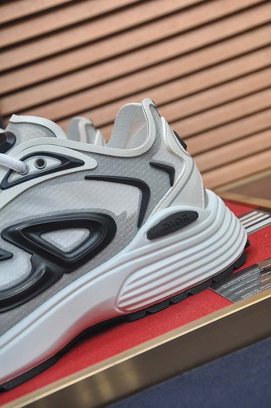 ディオール B30 メッシュ テクニカル ファブリック スニーカー ホワイト グレー ブラック shoes677 - 画像 (9)