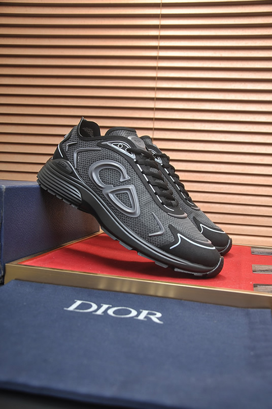 ディオール B30 メッシュ テクニカル ファブリック スニーカー ダークグレー ブラック shoes678 - 画像 (3)