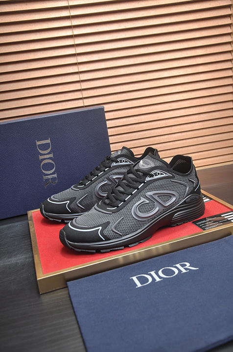 ディオール B30 メッシュ テクニカル ファブリック スニーカー ダークグレー ブラック shoes678 - 画像 (4)