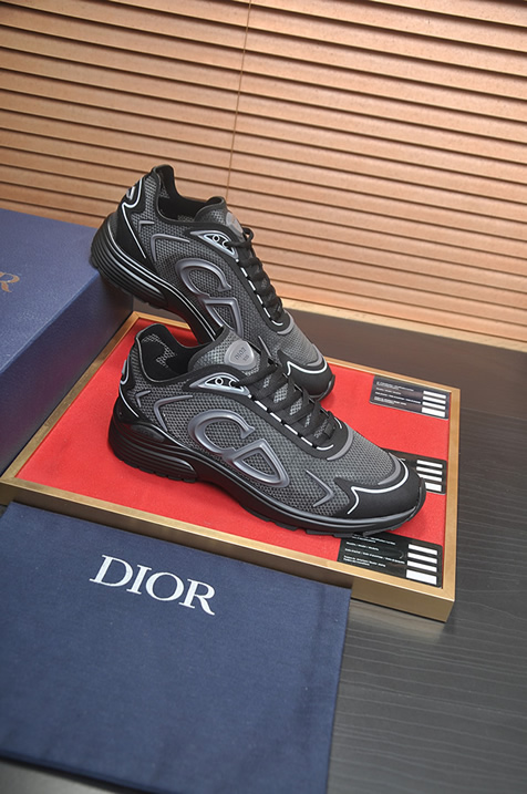 ディオール B30 メッシュ テクニカル ファブリック スニーカー ダークグレー ブラック shoes678 - 画像 (6)