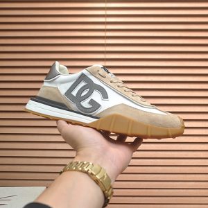 ドルチェ＆ガッバーナ DGロゴ スエード レザー スニーカー ベージュ ホワイト shoes680