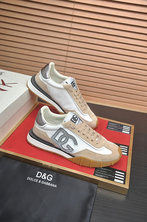 ドルチェ&ガッバーナ DGロゴ スエード レザー スニーカー ベージュ ホワイト shoes680 - 画像 (6)