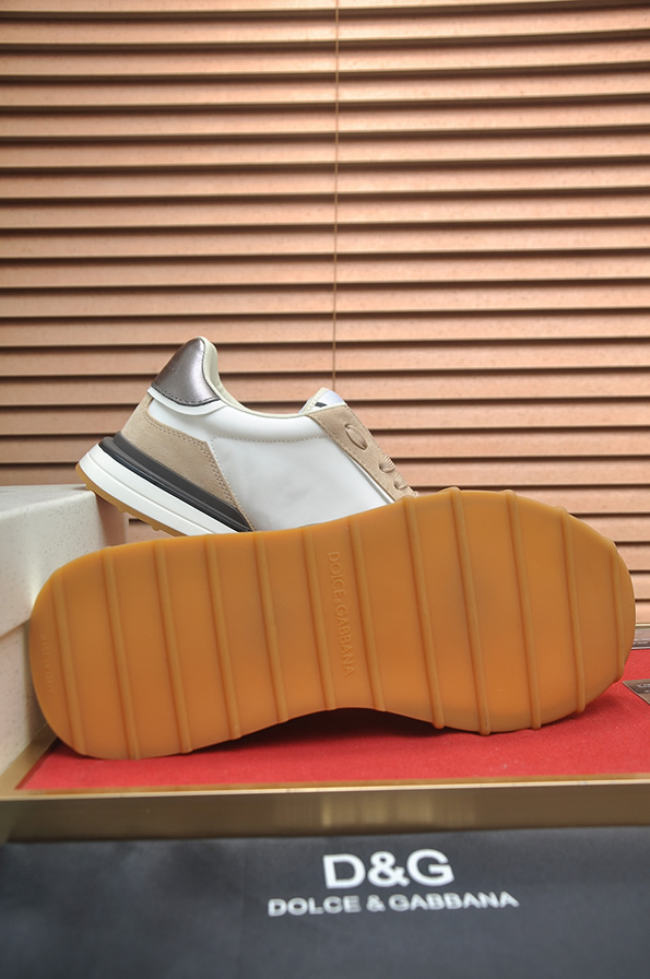 ドルチェ&ガッバーナ DGロゴ スエード レザー スニーカー ベージュ ホワイト shoes680 - 画像 (7)