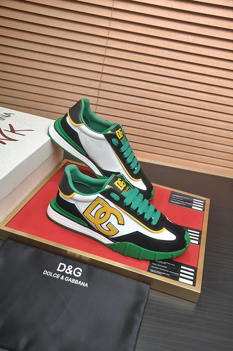 ドルチェ&ガッバーナ DGロゴ スエード レザー スニーカー ホワイト グリーン ブラック shoes681 - 画像 (6)