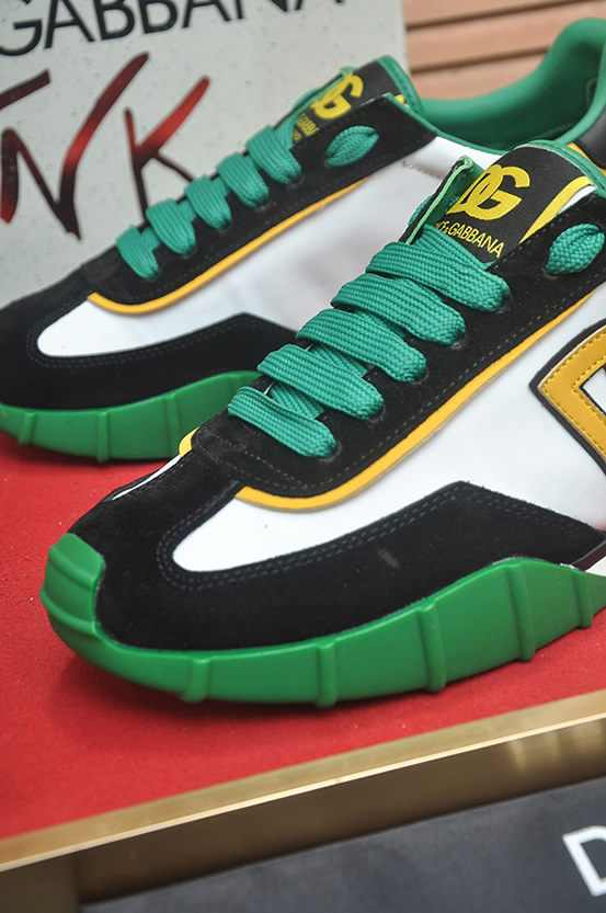 ドルチェ&ガッバーナ DGロゴ スエード レザー スニーカー ホワイト グリーン ブラック shoes681 - 画像 (8)