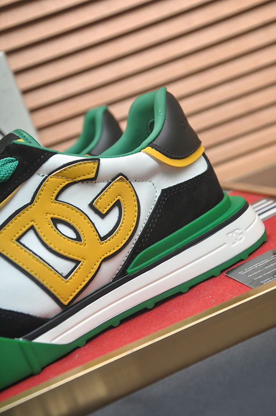 ドルチェ&ガッバーナ DGロゴ スエード レザー スニーカー ホワイト グリーン ブラック shoes681 - 画像 (9)