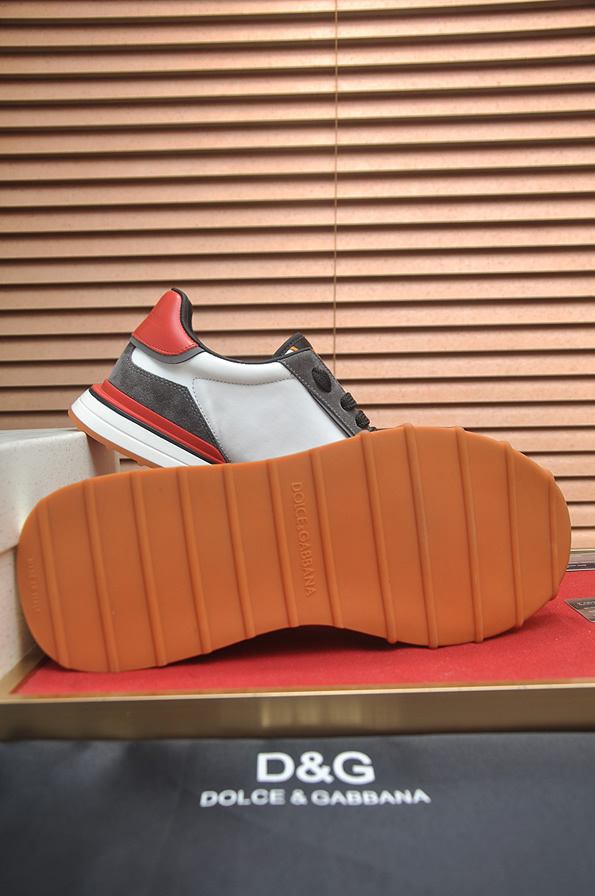 ドルチェ&ガッバーナ DGロゴ スエード レザー スニーカー ホワイト レッド グレー shoes682 - 画像 (7)