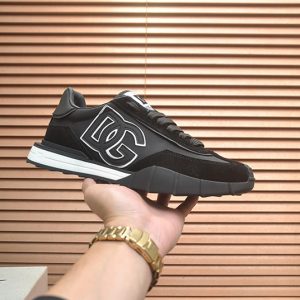 ドルチェ＆ガッバーナ DGロゴ スエード レザー スニーカー ブラック ホワイト shoes683