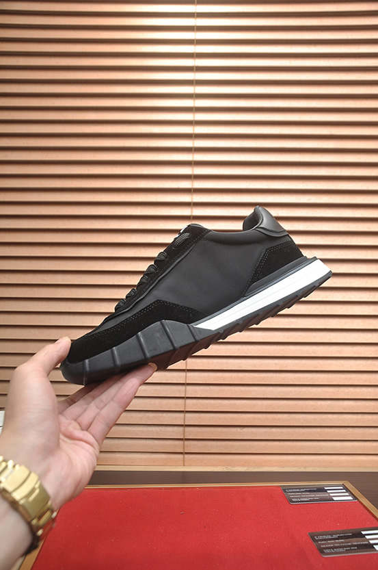 ドルチェ&ガッバーナ DGロゴ スエード レザー スニーカー ブラック ホワイト shoes683 - 画像 (5)