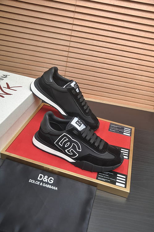 ドルチェ&ガッバーナ DGロゴ スエード レザー スニーカー ブラック ホワイト shoes683 - 画像 (6)