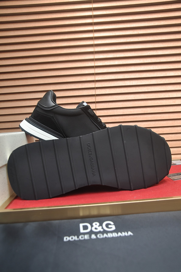 ドルチェ&ガッバーナ DGロゴ スエード レザー スニーカー ブラック ホワイト shoes683 - 画像 (7)