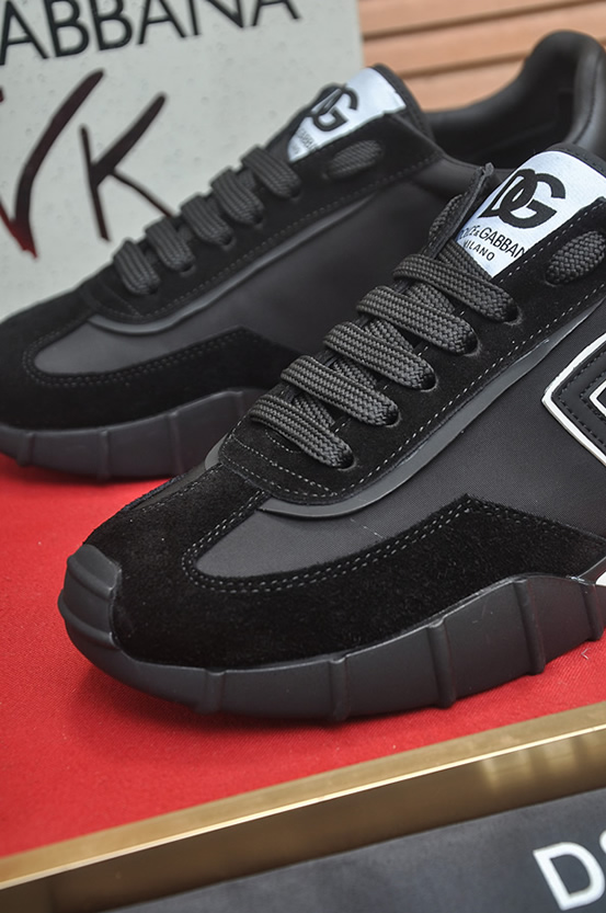 ドルチェ&ガッバーナ DGロゴ スエード レザー スニーカー ブラック ホワイト shoes683 - 画像 (8)