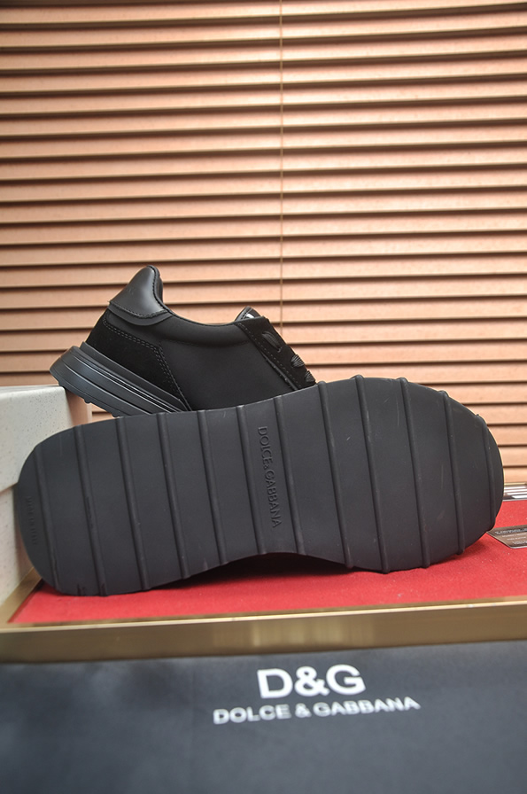 ドルチェ&ガッバーナ DGロゴ スエード レザー スニーカー オールブラック shoes684 - 画像 (7)